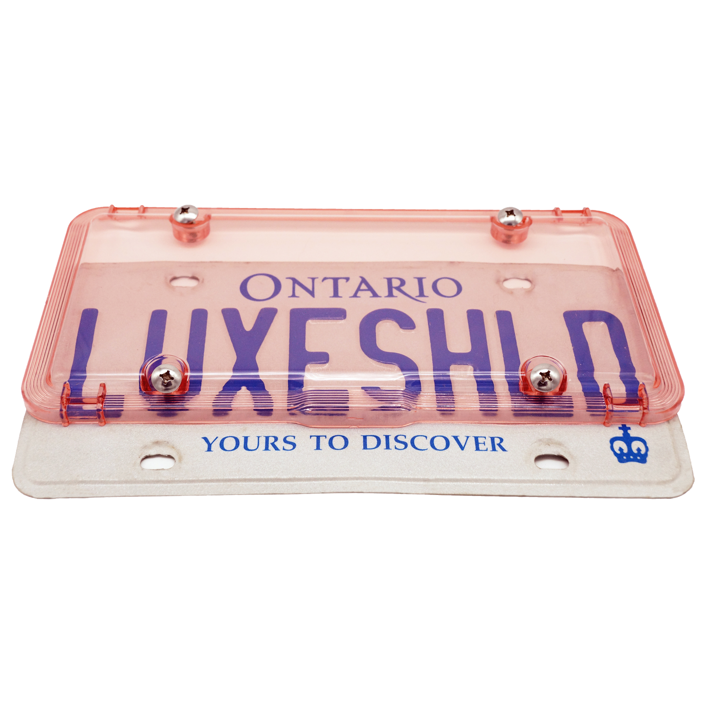 Luxe Shield, Premium Pink License Plate Cover includes Stainless Screw