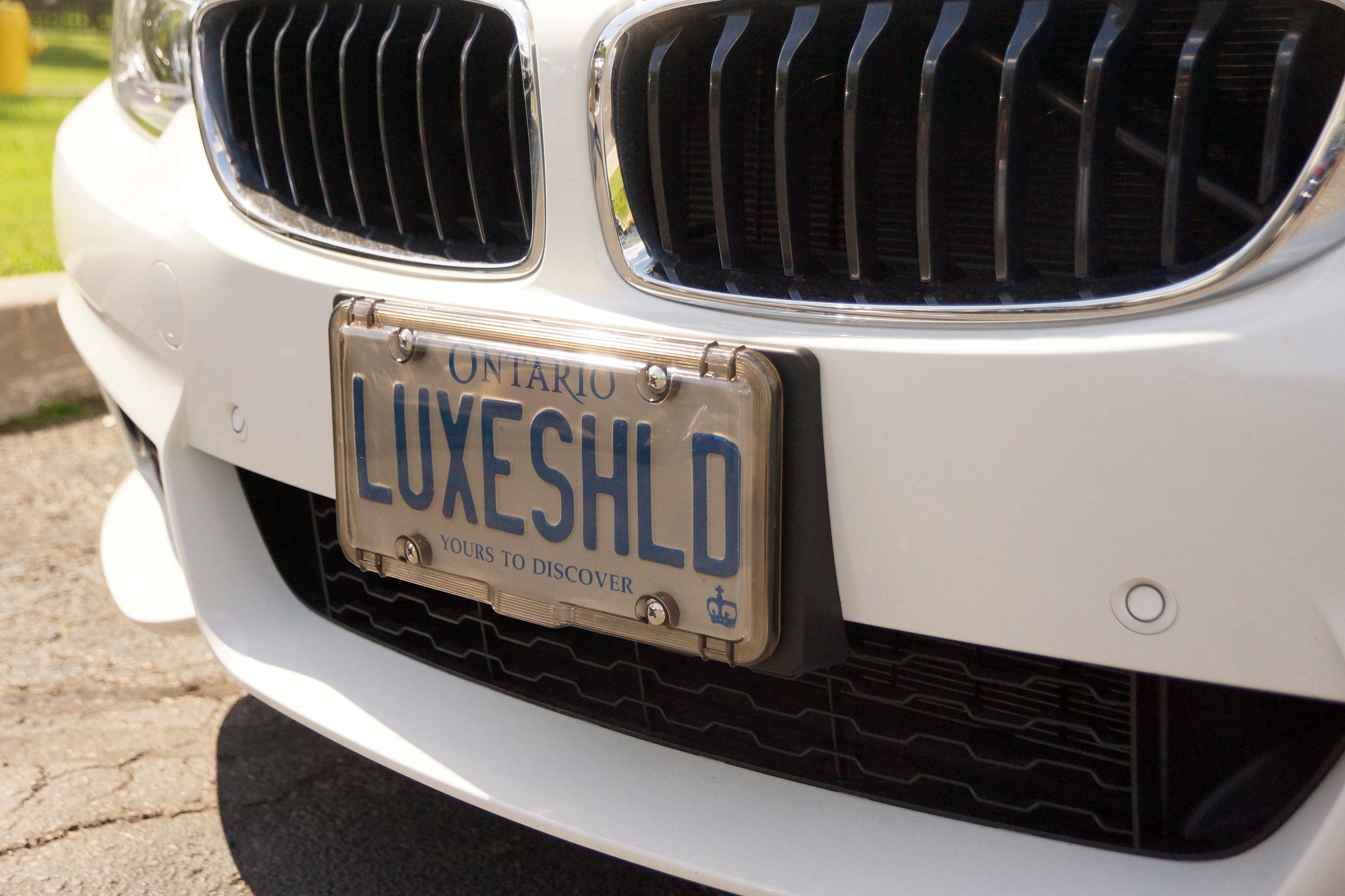 Luxe Shield, Premium Smoked License Plate Cover includes Stainless Scr